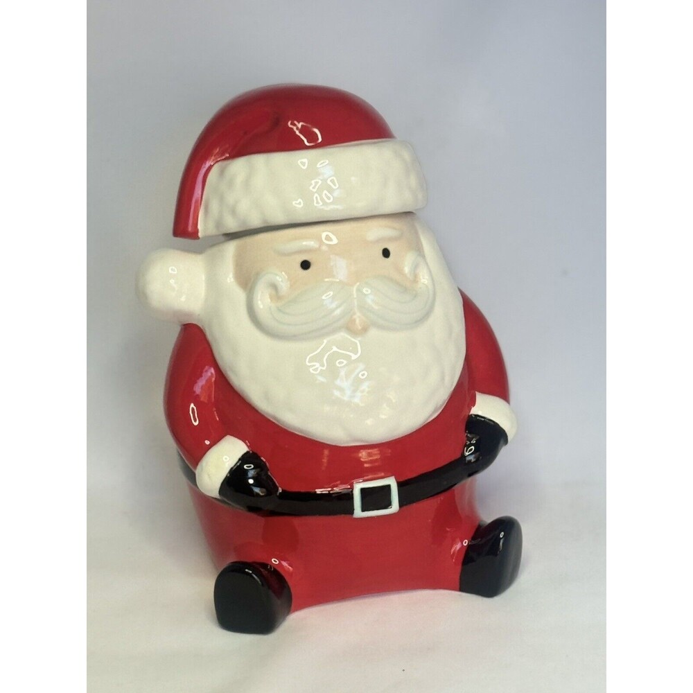 Holiday Home Santa Cookie Jar Christmas Hard To Find